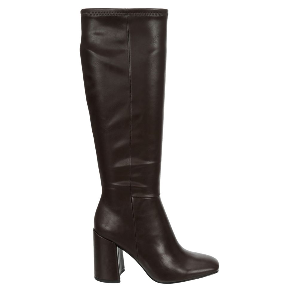 MADDEN GIRL WOMENS WINSLOWW TALL WIDE CALF DRESS BOOT - CHOCOLATE