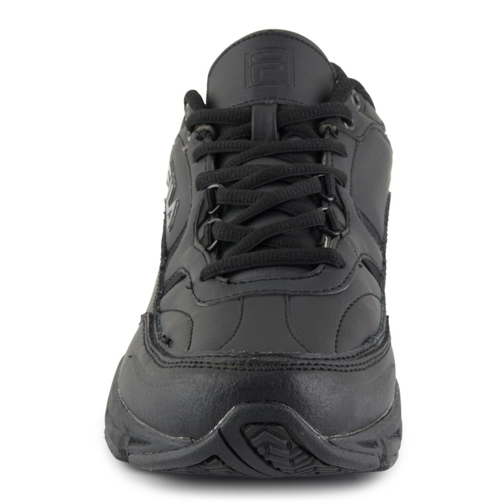 Black Mens M Memory Workshift Slip Resistant Work Shoe