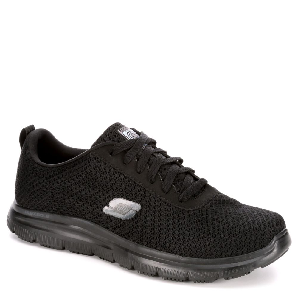 skechers men's flex advantage black work shoe