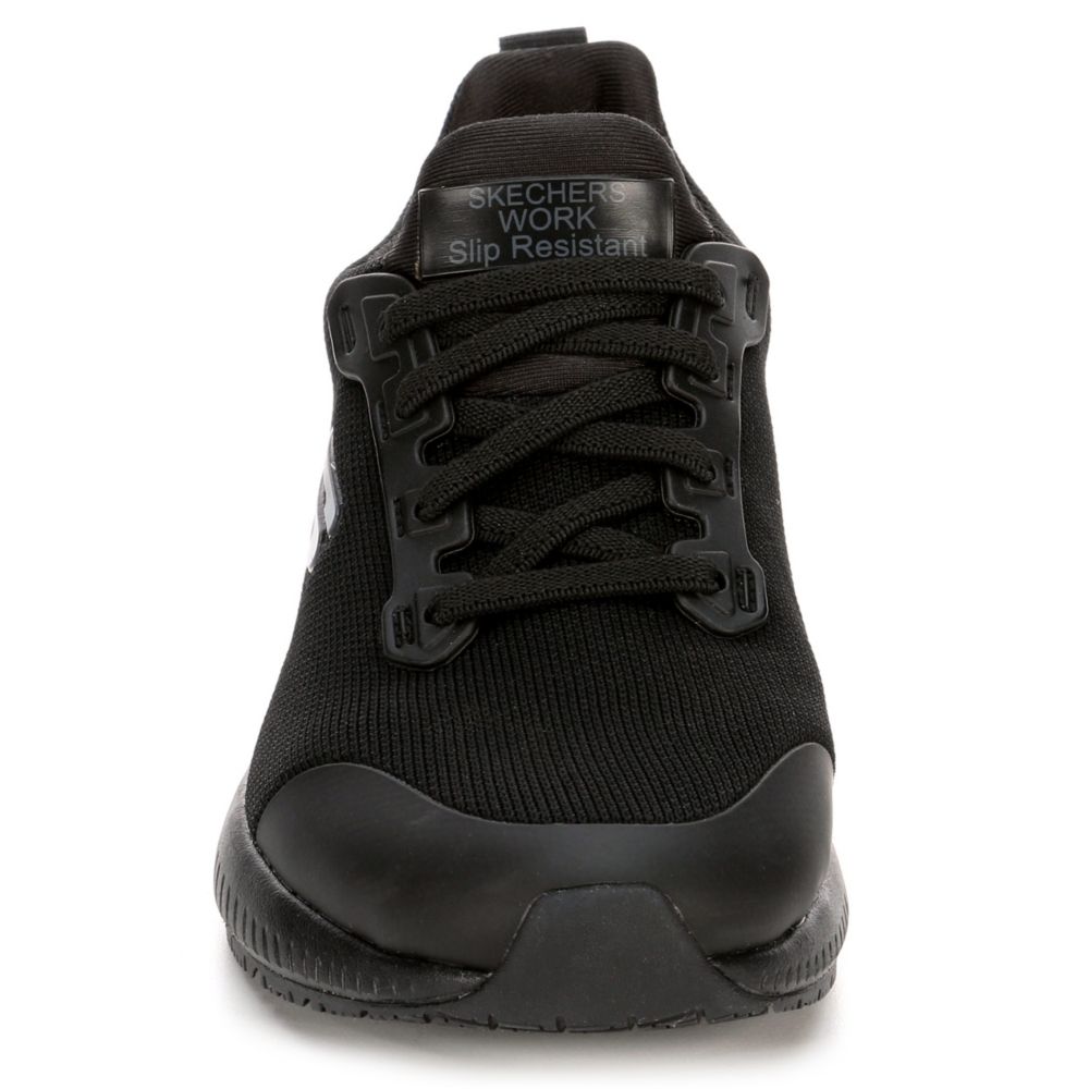 BLACK SKECHERS Womens Squad Slip Resistant Work Shoe