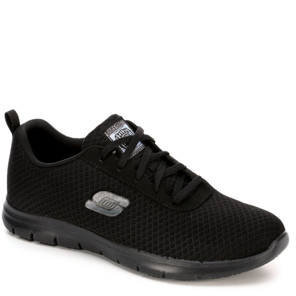 Sjálfvirkni seinkun Að stjórna skechers black work shoes womens sætt bragð  Gegnsætt spenntur