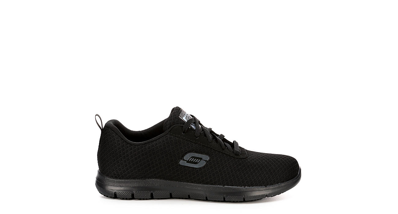 Black Skechers Womens Bronaugh Slip Resistant Work Shoe | Womens | Rack ...