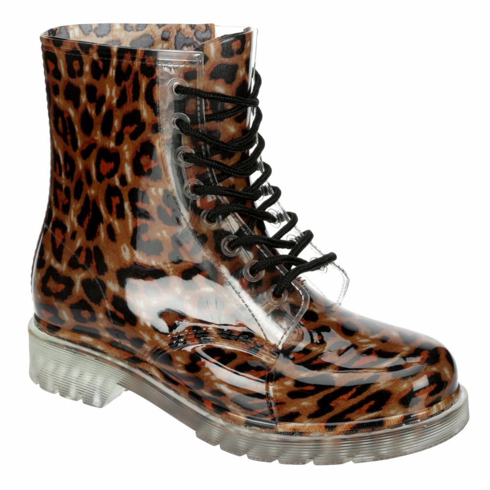 leopard rain boots