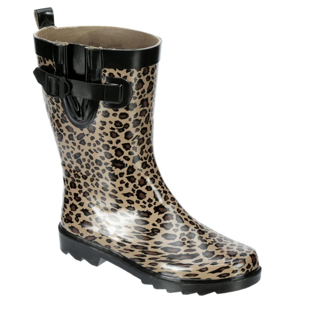 womens leopard print rain boots