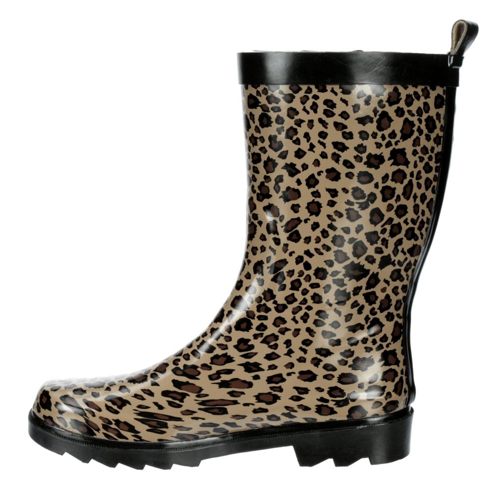 leopard rain boot