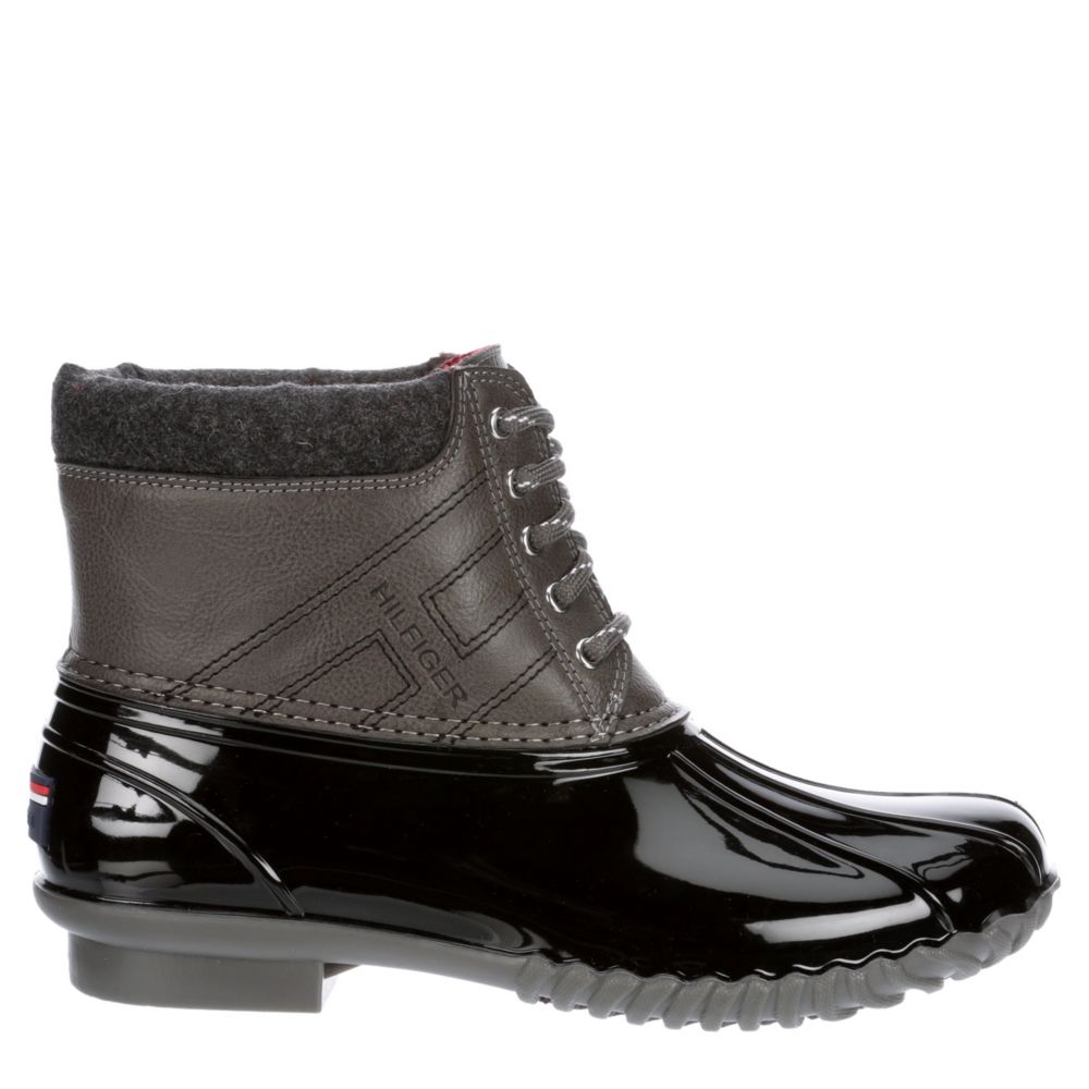 tommy hilfiger black duck boots