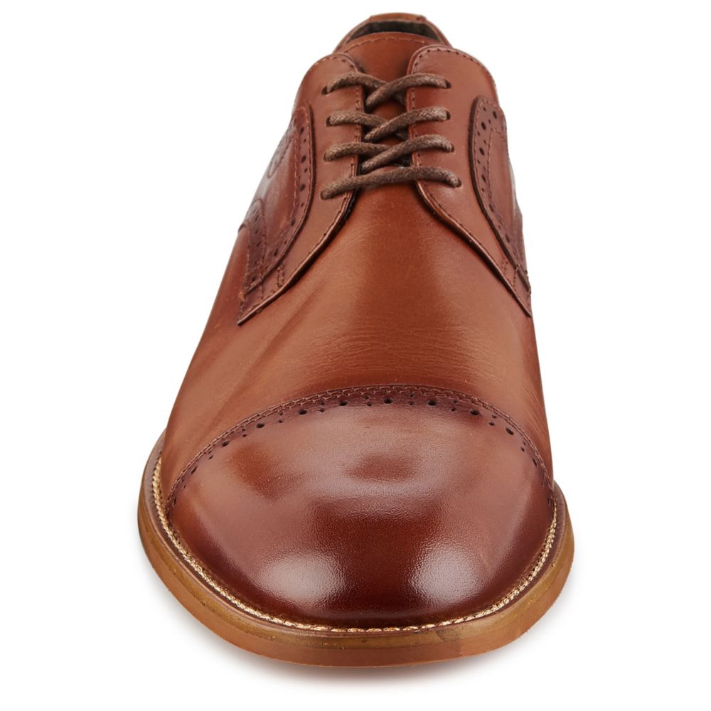 STACY ADAMS MENS DICKINSON CAP TOE OXFORD COGNAC