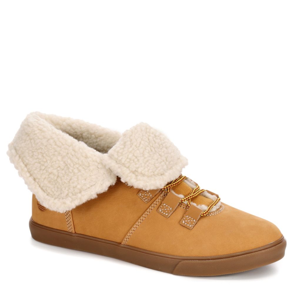 Tan Timberland Womens Dausette Fleece Fold Down