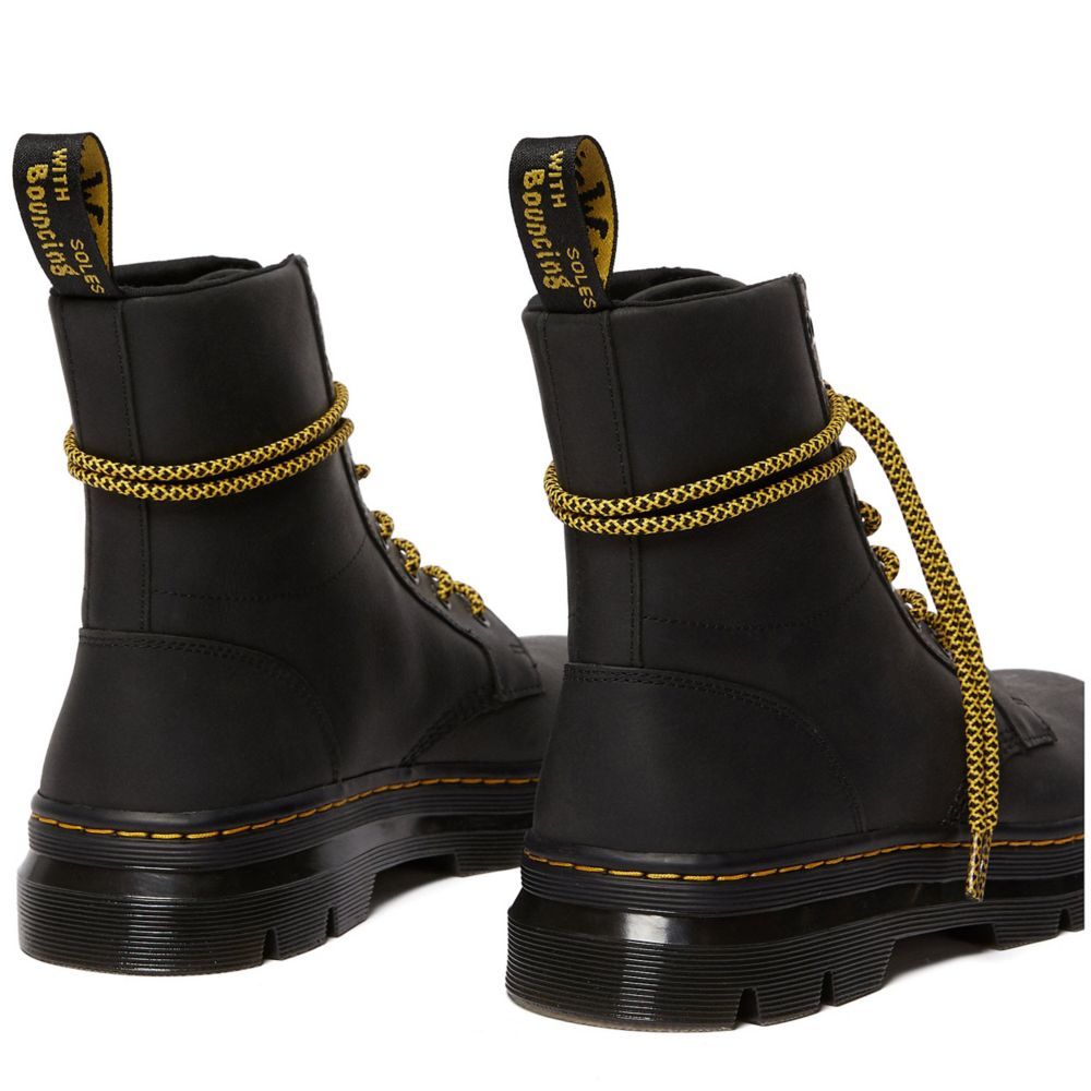 combs platform combat boot black