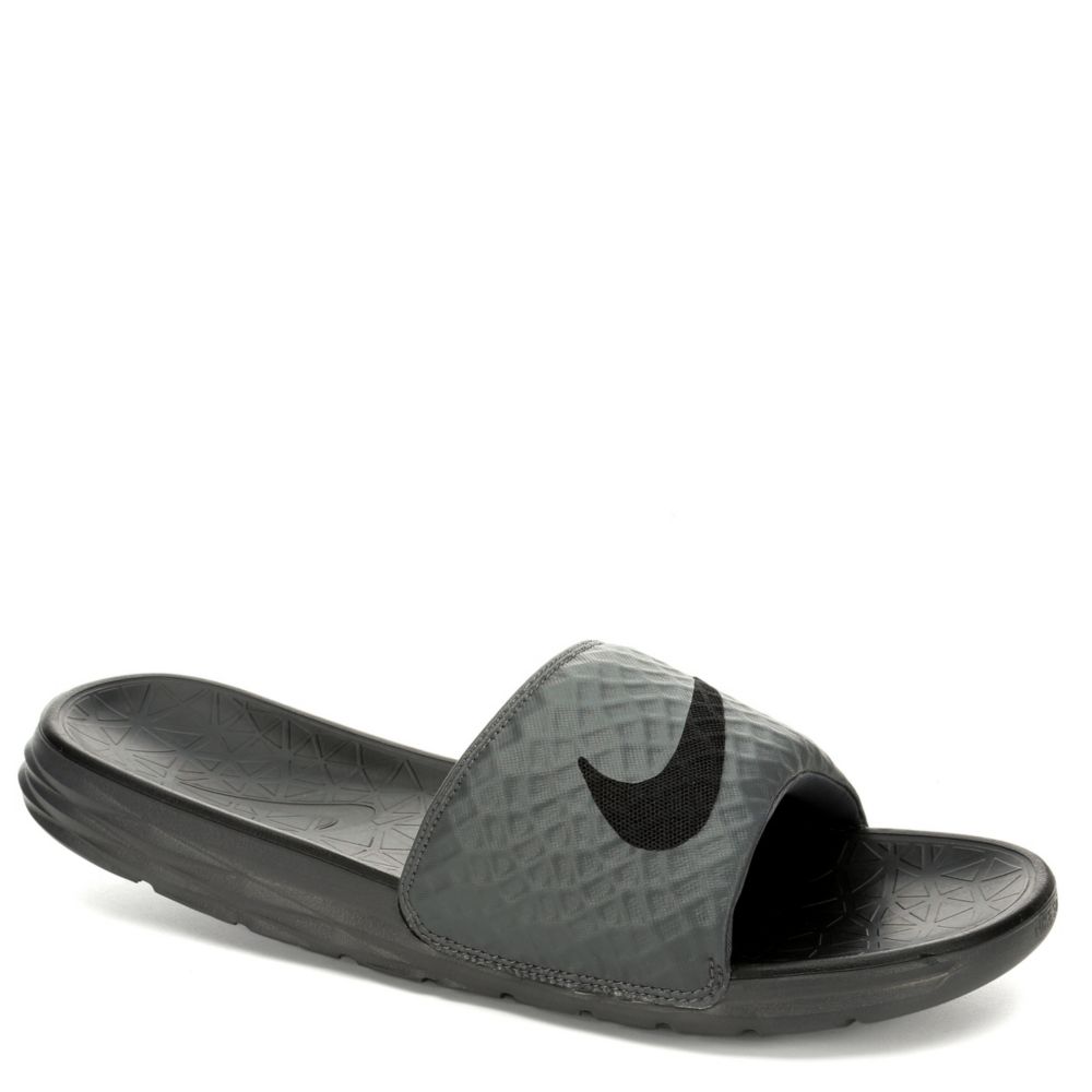 nike slides men black and white