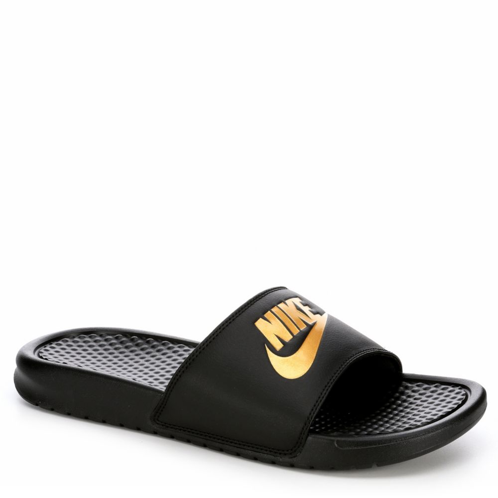 nike benassi black and gold