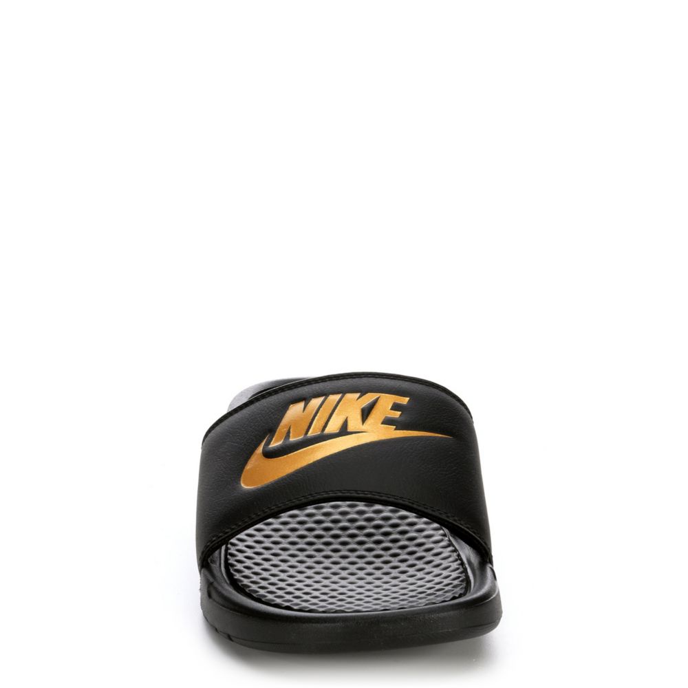 gold nike slides mens