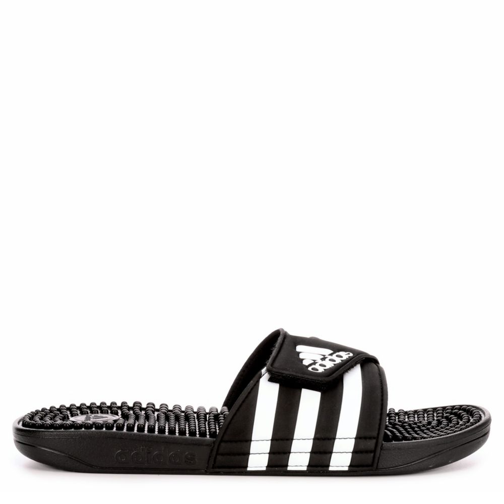 Black & White Adidas Adissage Men's Slides | Rack Room Shoes | Rack ...