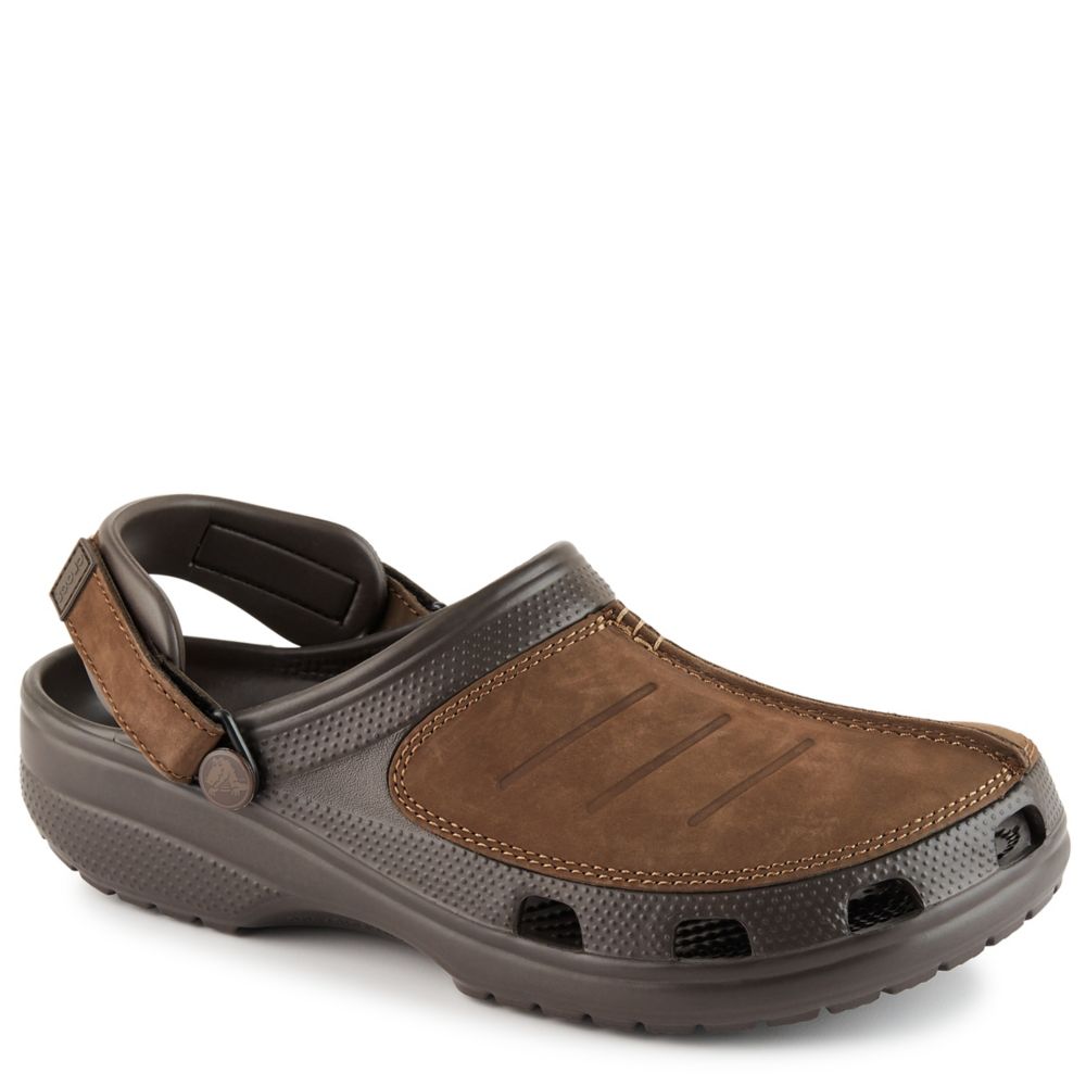 crocs leather slippers
