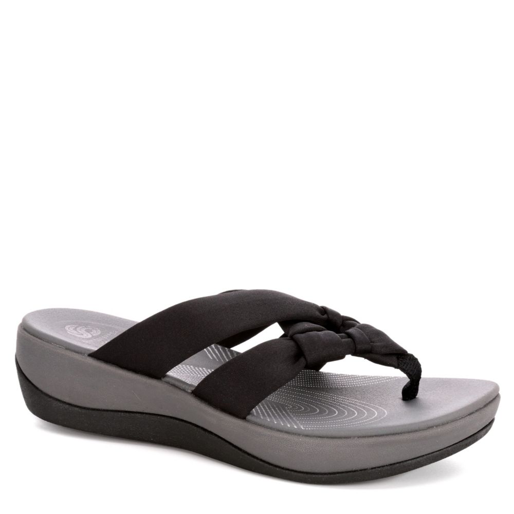 Black Clarks Womens Arla Jane Flip Flop 