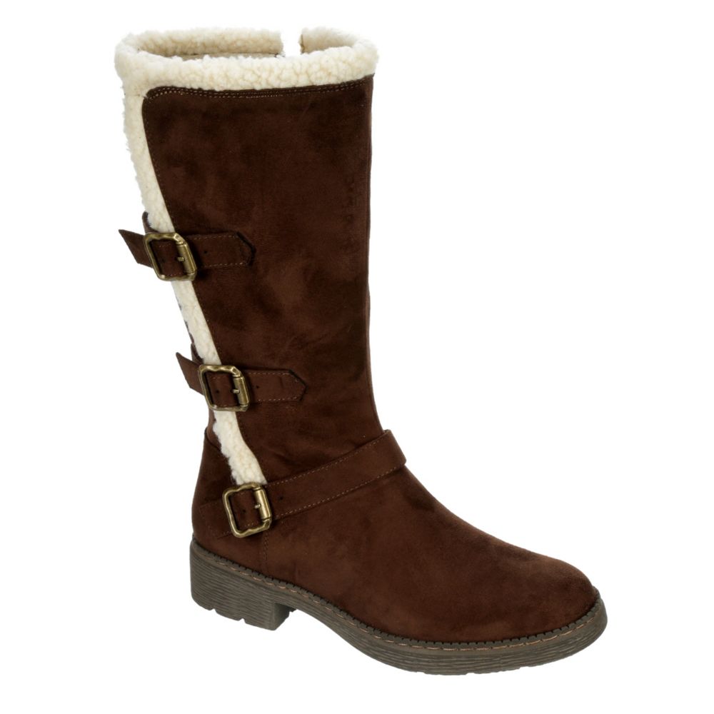 wide fur boots