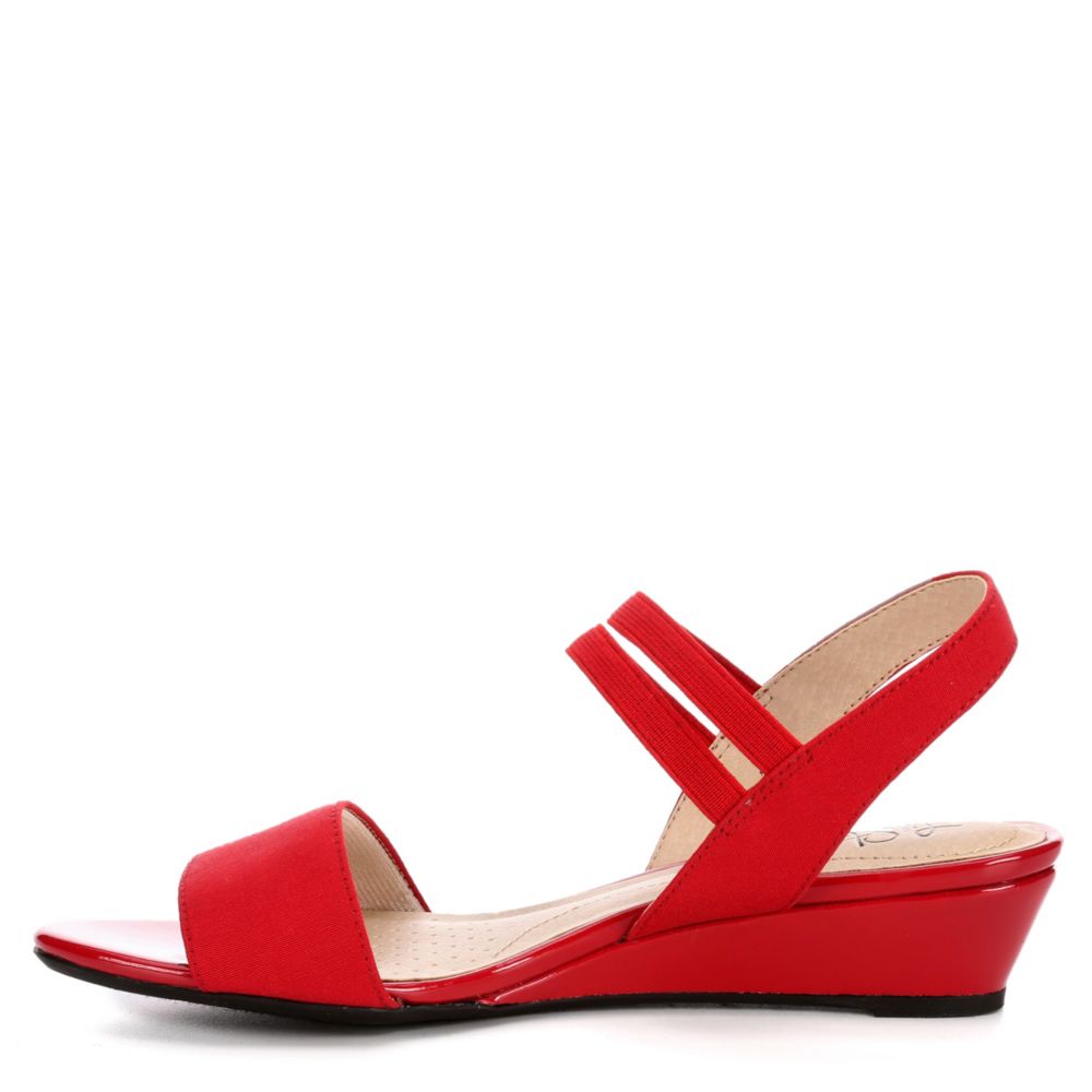 Red Lifestride Womens Yolo Wedge Sandal | Sandals | Rack Room Shoes