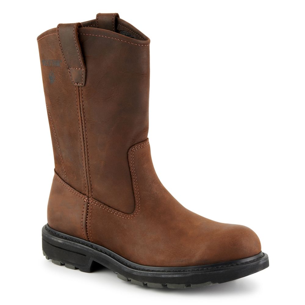 Brown Mens Wellington Work Boot | Wolverine | Rack Room Shoes