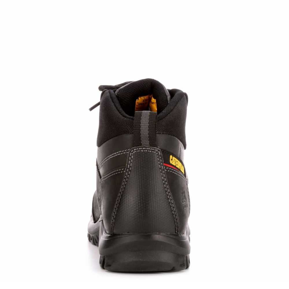 Black Caterpillar Mens Threshold Waterproof Steel Toe Work Boot Rack