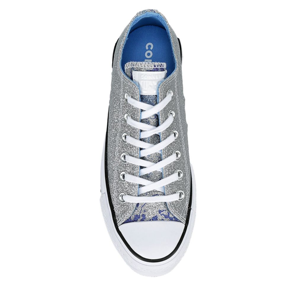 silver metallic platform converse