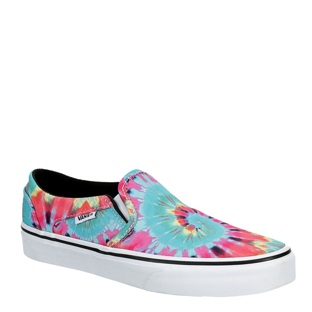 van tie dye slip ons