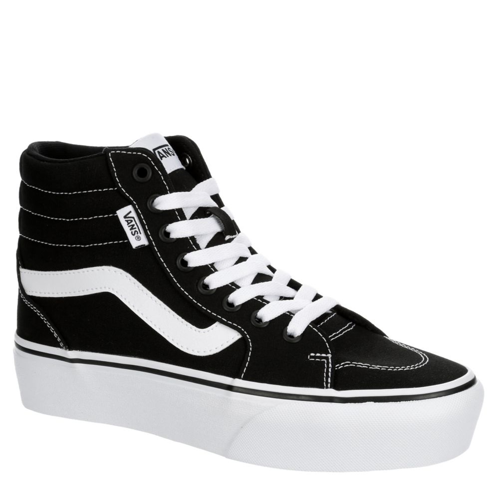 oortelefoon in beroep gaan brug Black Vans Womens Filmore High Top Platform Sneaker | Black & White | Rack  Room Shoes