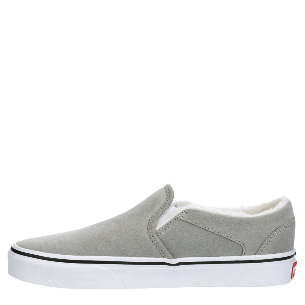 women's gray slip on vans