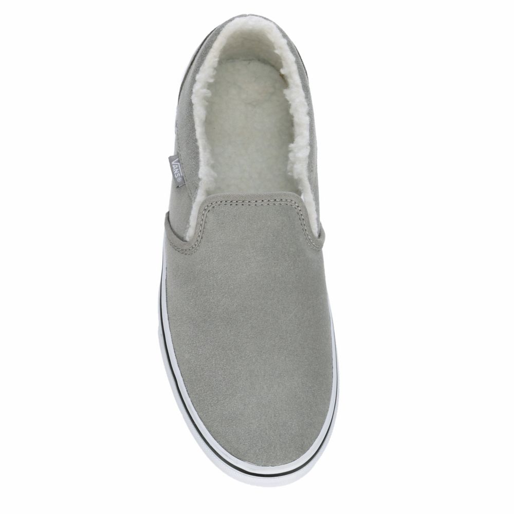 vans slip on shoes grey