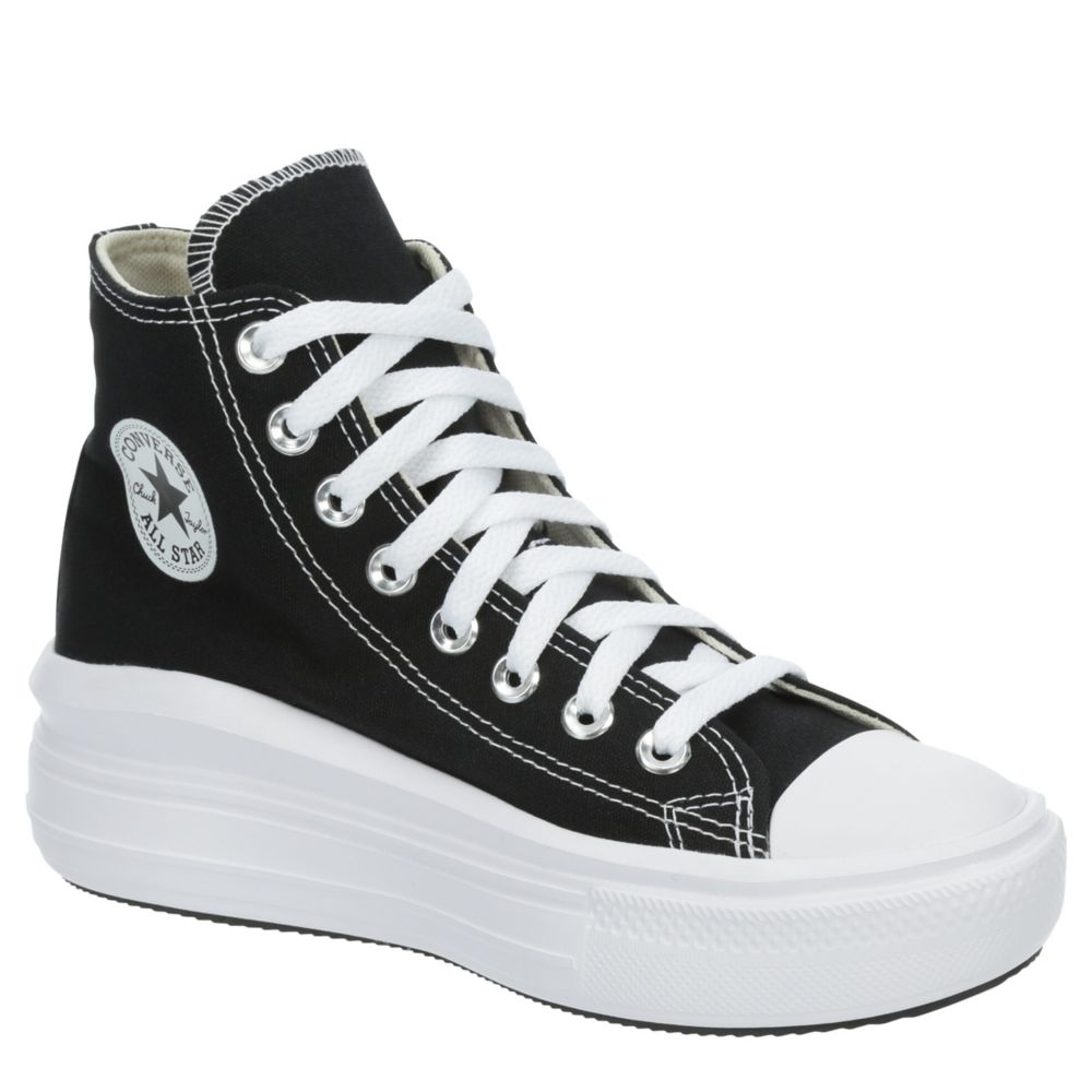womens black high top sneakers with white soles