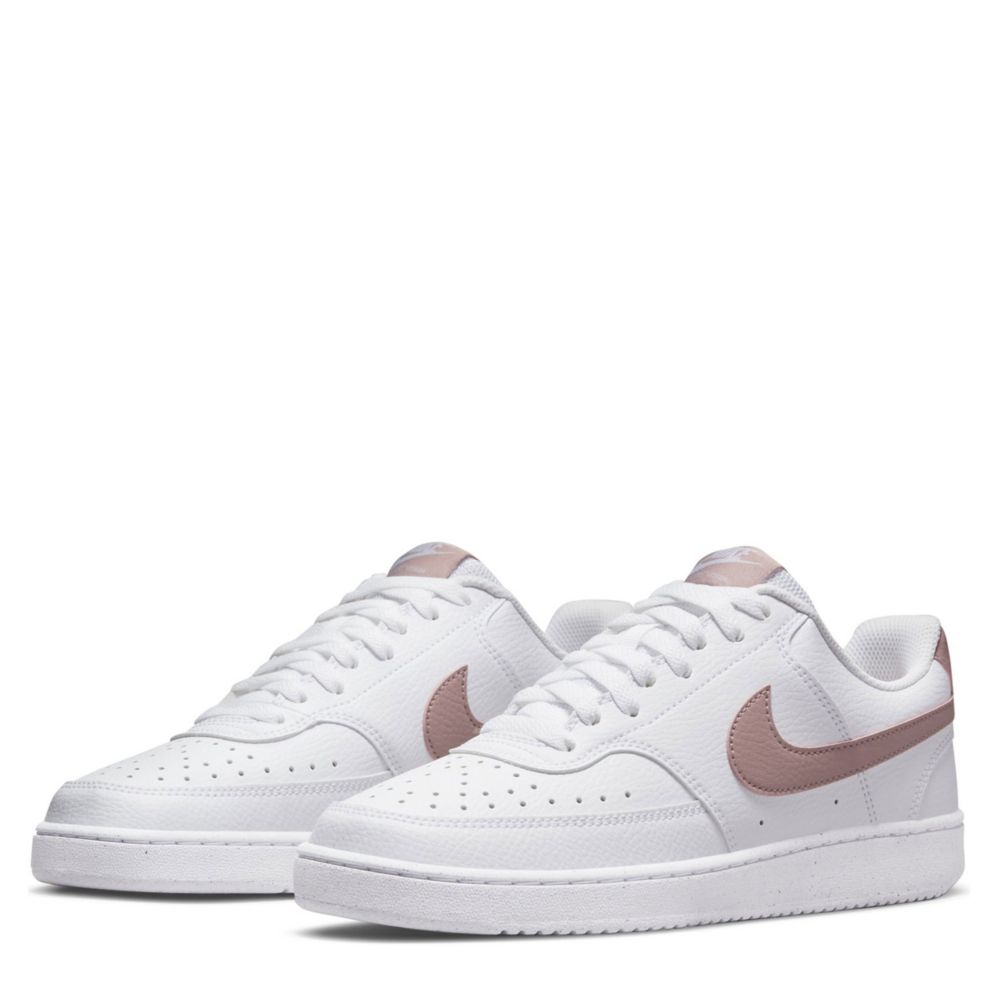 Nike Women's Court Vision Low Next Nature Shoes, Size 6.5, White/Coral