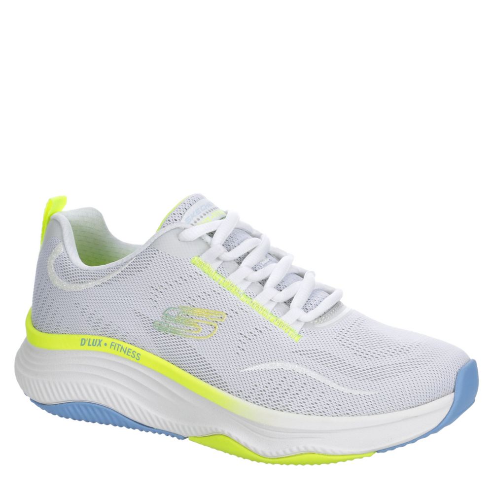 White Skechers Womens Dlux Fitness Running Shoe Womens | Rack Room Shoes