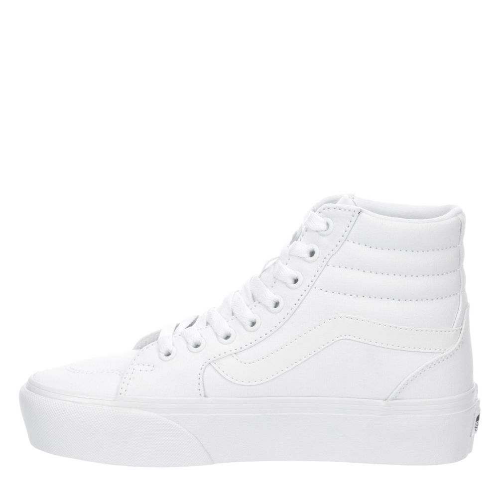 high top platform white vans