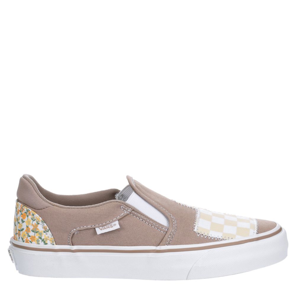 tan checkered vans womens