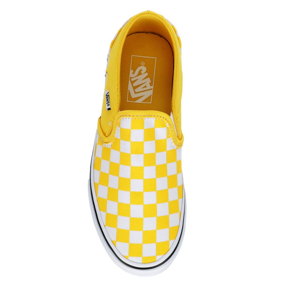 yellow checkered vans womens