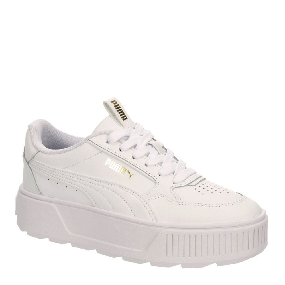 WHITE PUMA Womens Karmen Rebelle Platform Sneaker