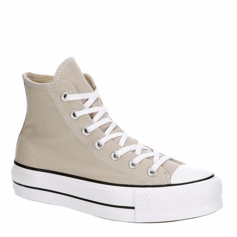 cream high top platform converse