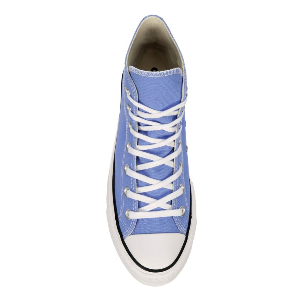 blue high top platform converse