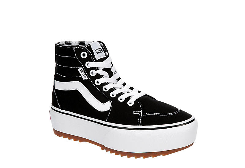 Black Vans Womens Filmore High Top Tapered Platform Sneaker | Black & White  | Rack Room Shoes