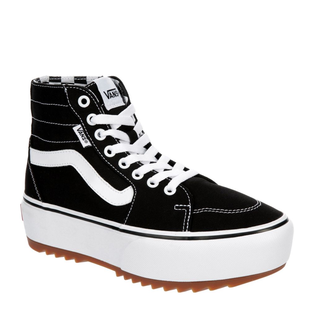 Black Vans Womens Filmore High Top Tapered Platform | Black & White | Rack Room Shoes