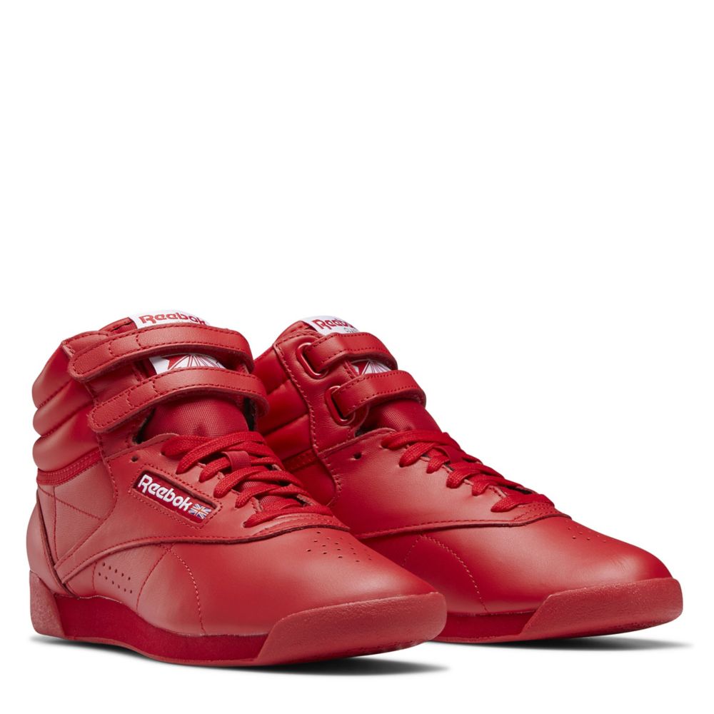 Womens red reebok high on sale tops