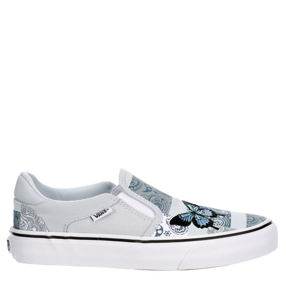 Womens navy outlet vans slip ons