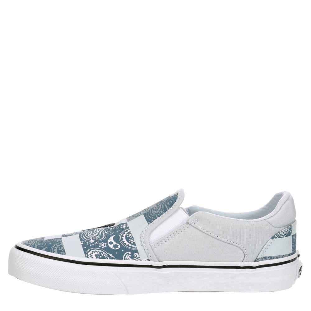 Blue Vans Womens Asher Slip On Sneaker, Athletic & Sneakers