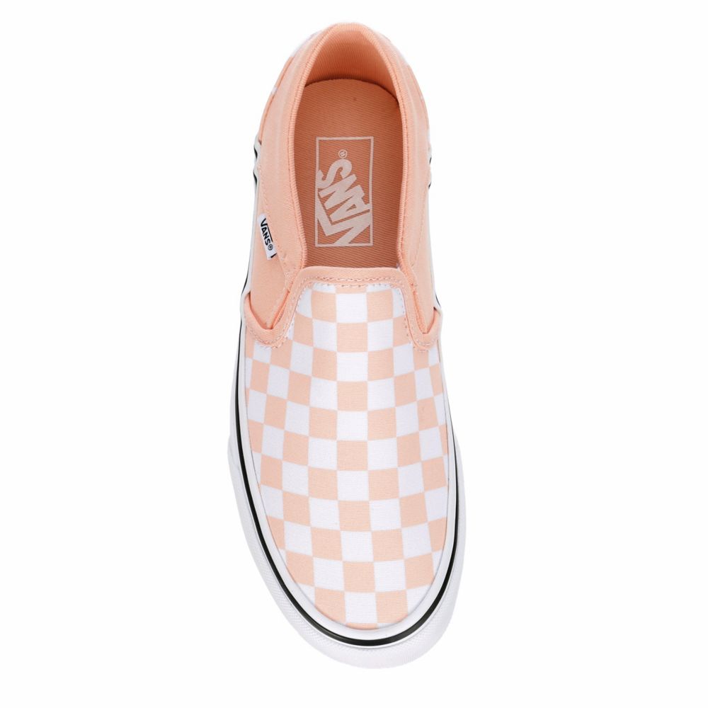 Checkered vans clearance peach