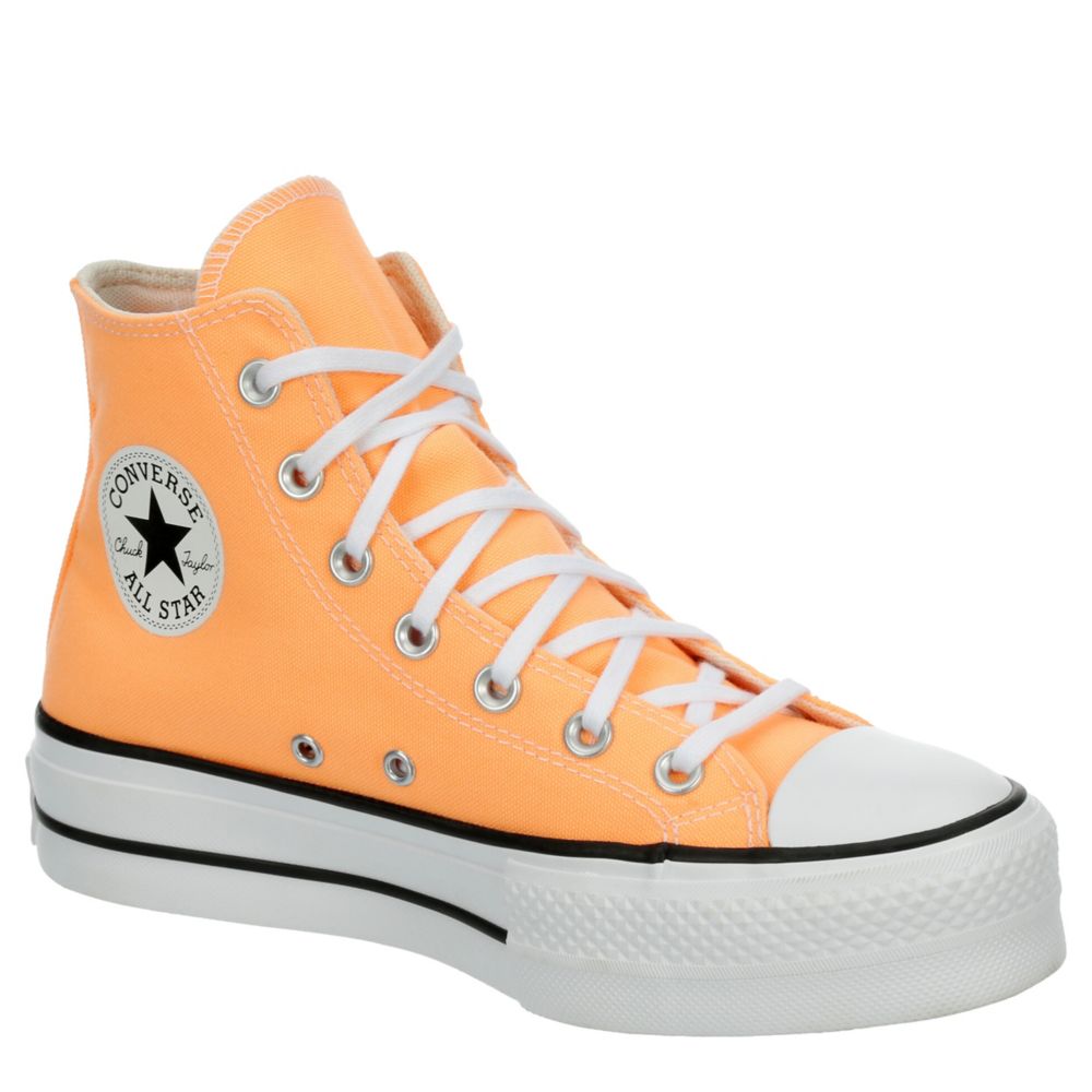 Converse, Shoes, Nwt Converse Chuck Taylor Womens Orange Patchwork  Platform High Tops