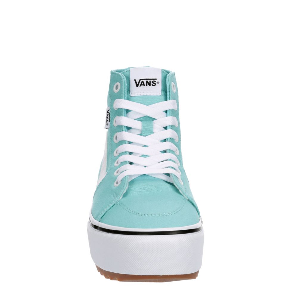 Aqua high top vans sale