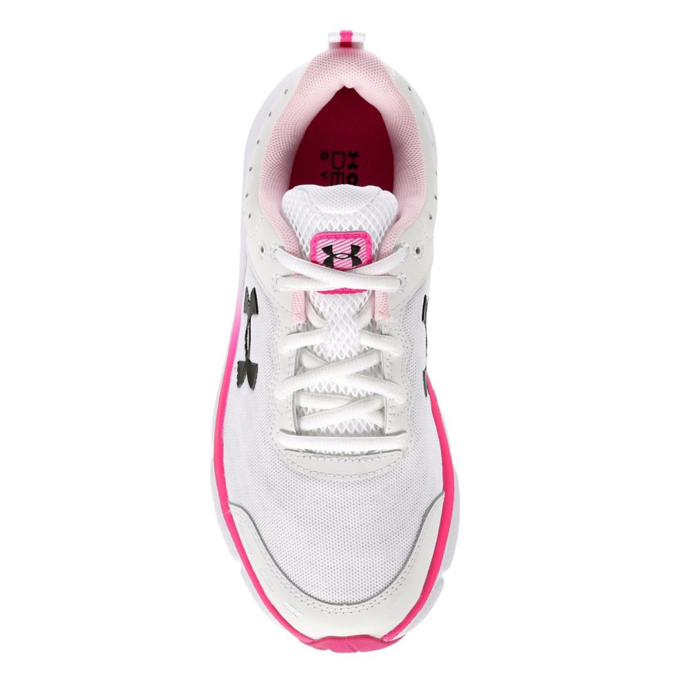  Under Armour Charged Assert 9 Jet Gray/Pink Elixir/Rebel  Pink 7 B