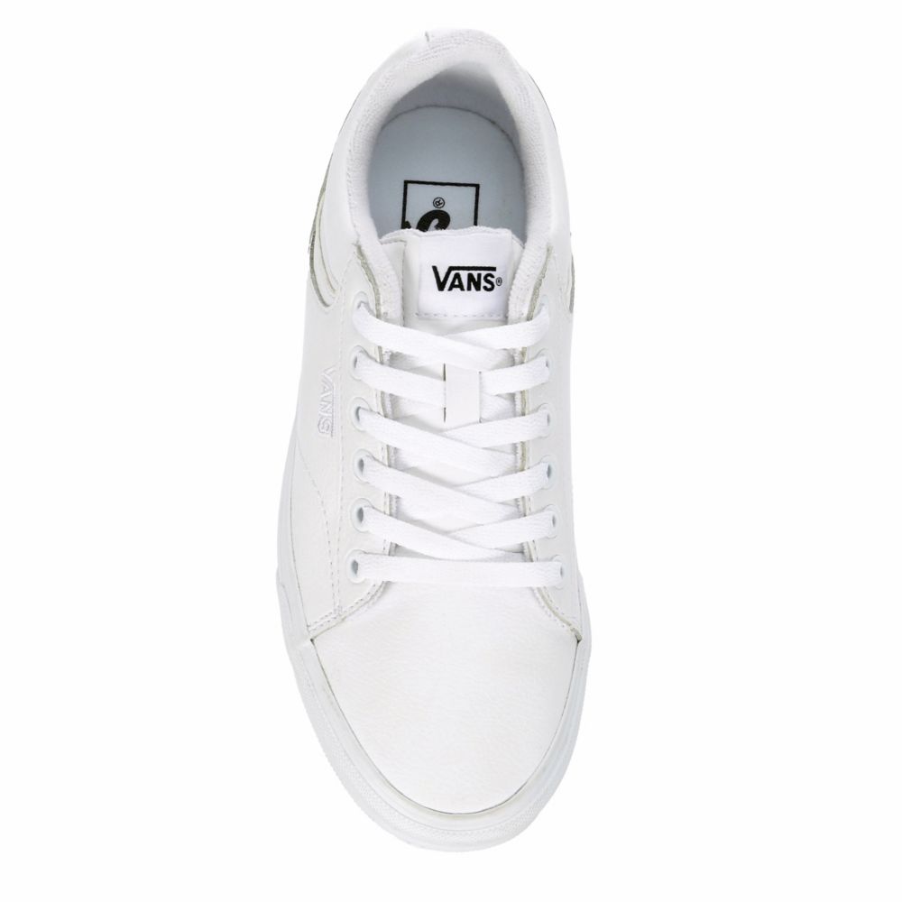 Vans Shoes Womens 6 Seldan Skate Sneakers Lace Up Flats White Leather  Comfort