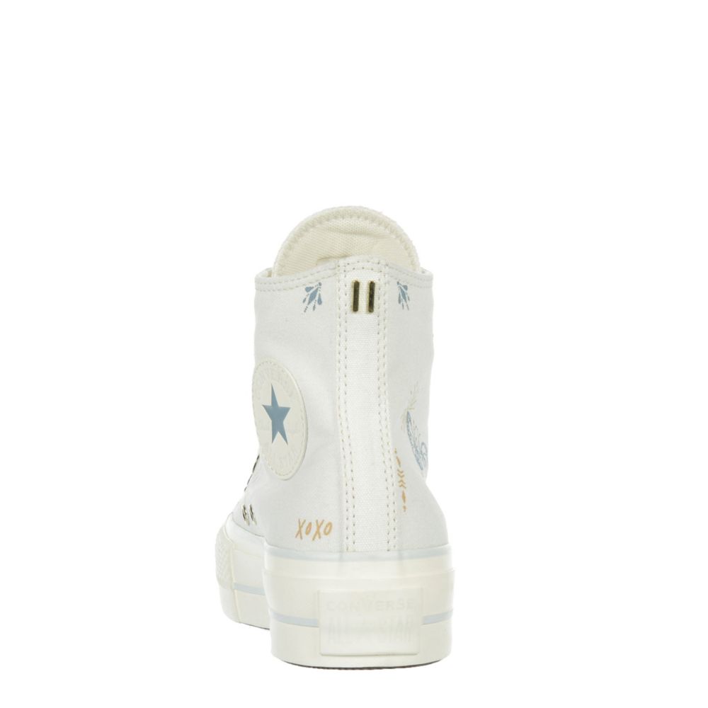 White high top outlet platform sneakers