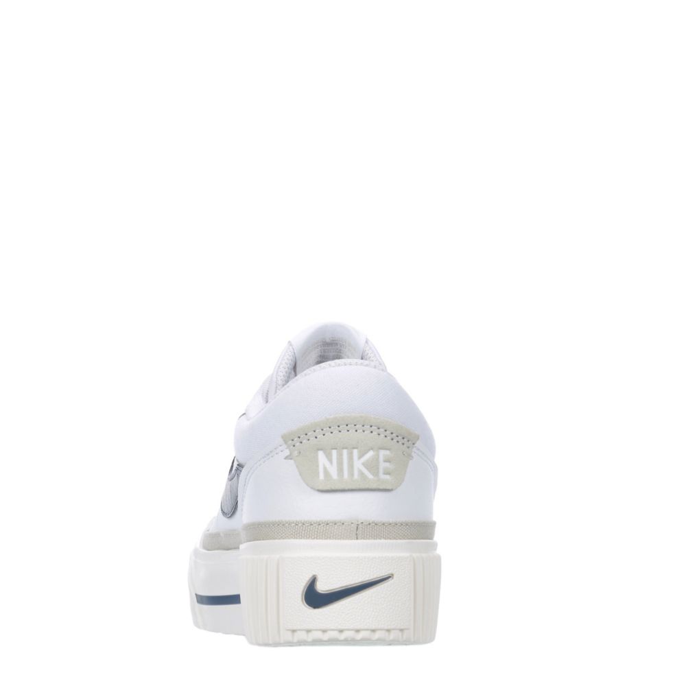 White Nike Womens Court Legacy Lift Sneaker Platform Shoes Rack