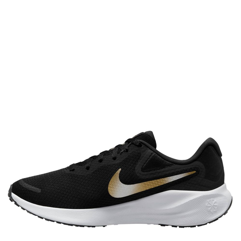 Black and gold nike best sale running shoes